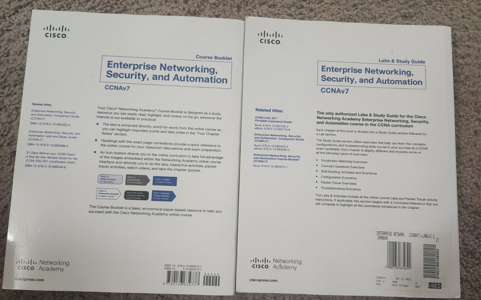 CCNAv7 CISCO Enterprise Networking Security Automation Booklet +Labs Study Guide