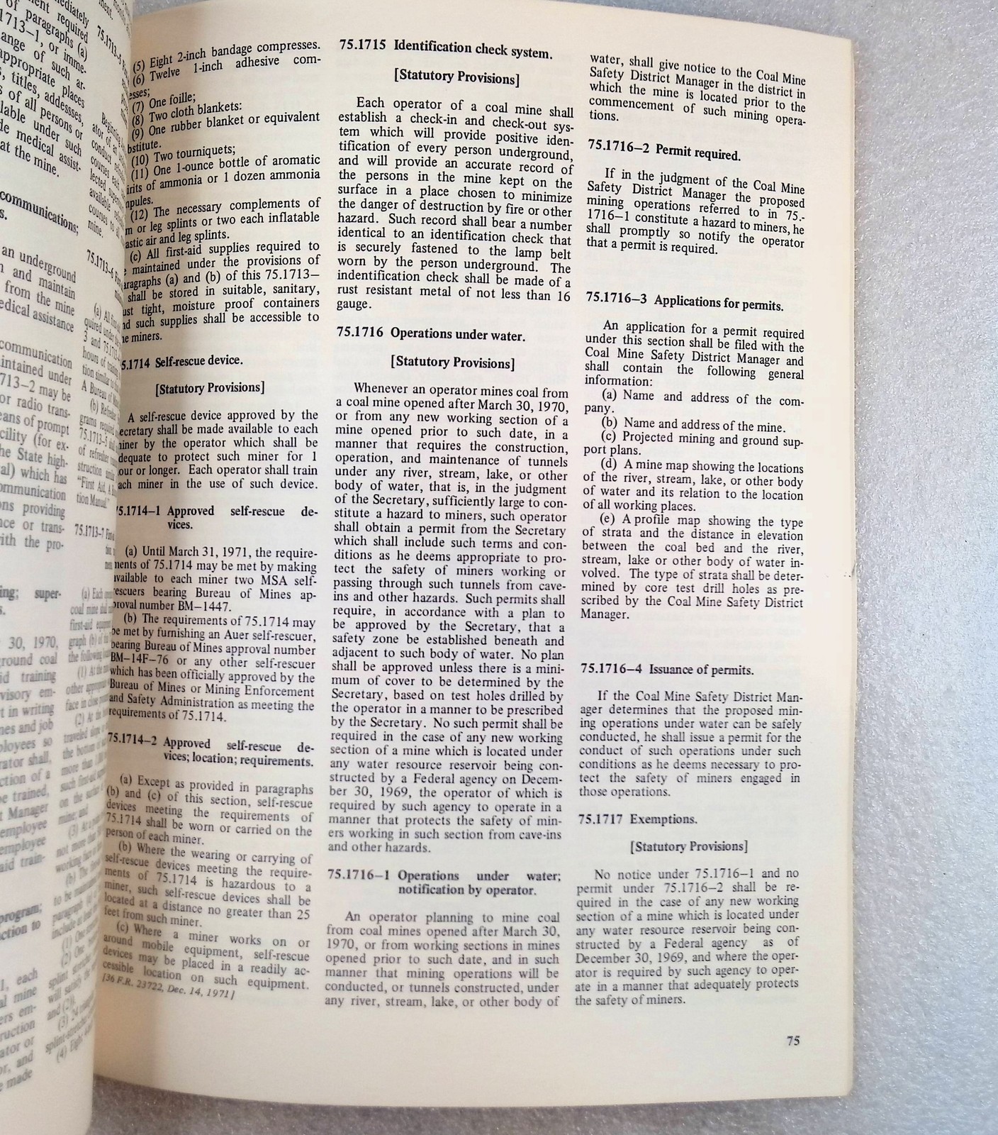 1976 Edition Federal Mining Laws for Underground & Surface by Frank Kozak Jr