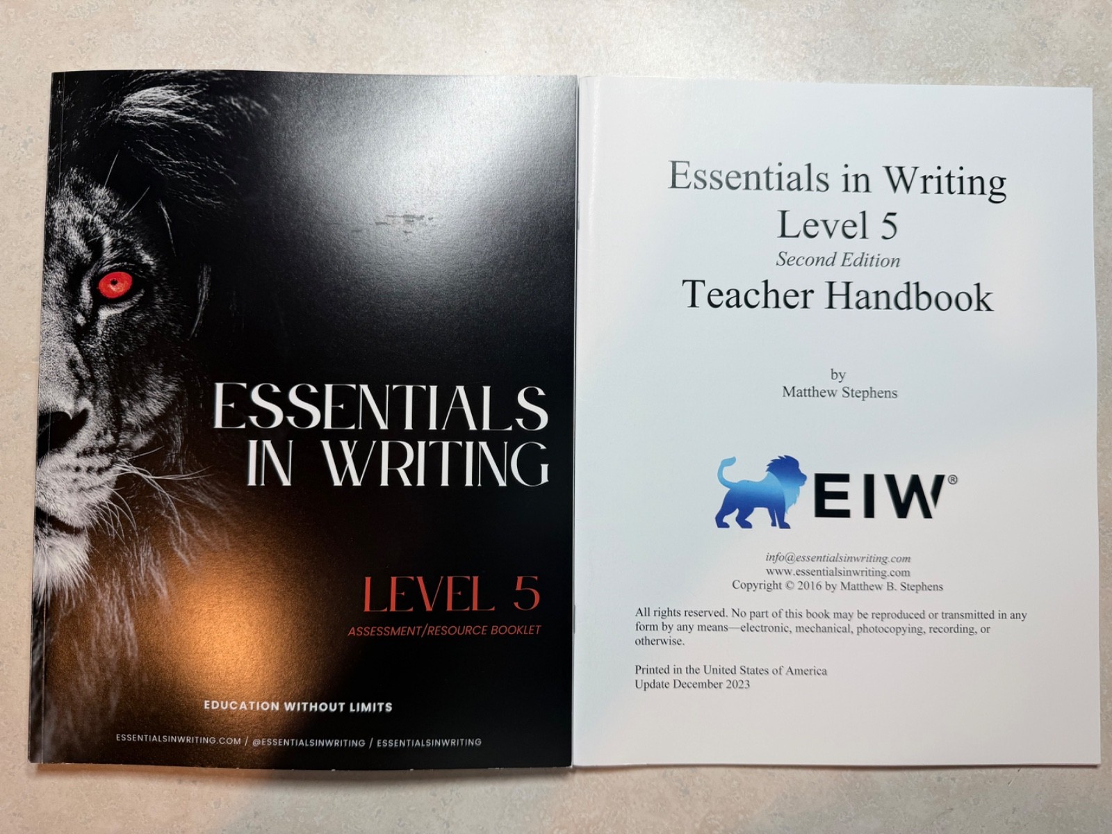 Essentials In Writing Level 5 Assessment Resource Booklet And Teacher Handbook