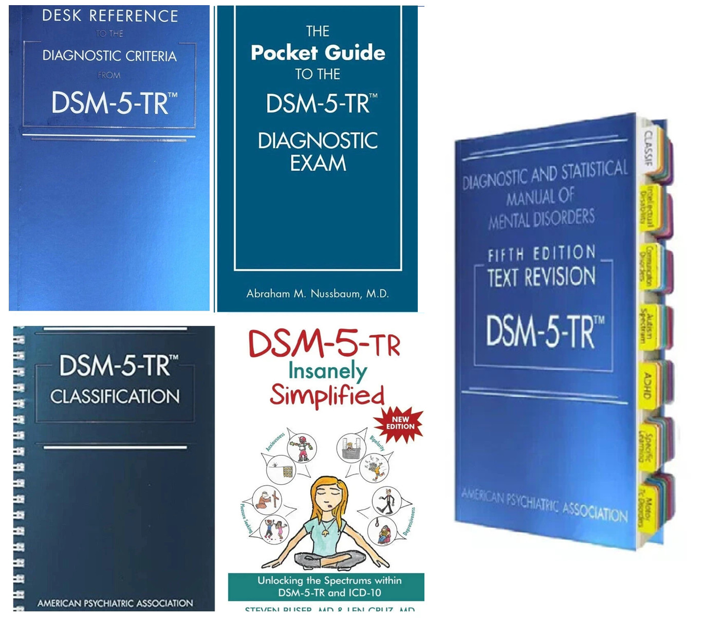 DSM 5 TR (PB)+ Tab+ Desk Reference (PB)+ pocket guide + classification +simplifi