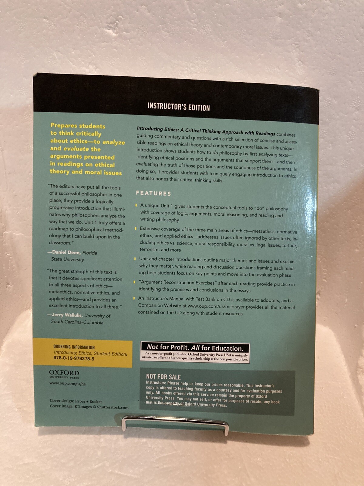 Instructor’s Copy – Introducing Ethics: A Critical Thinking Approach…by McBrayer