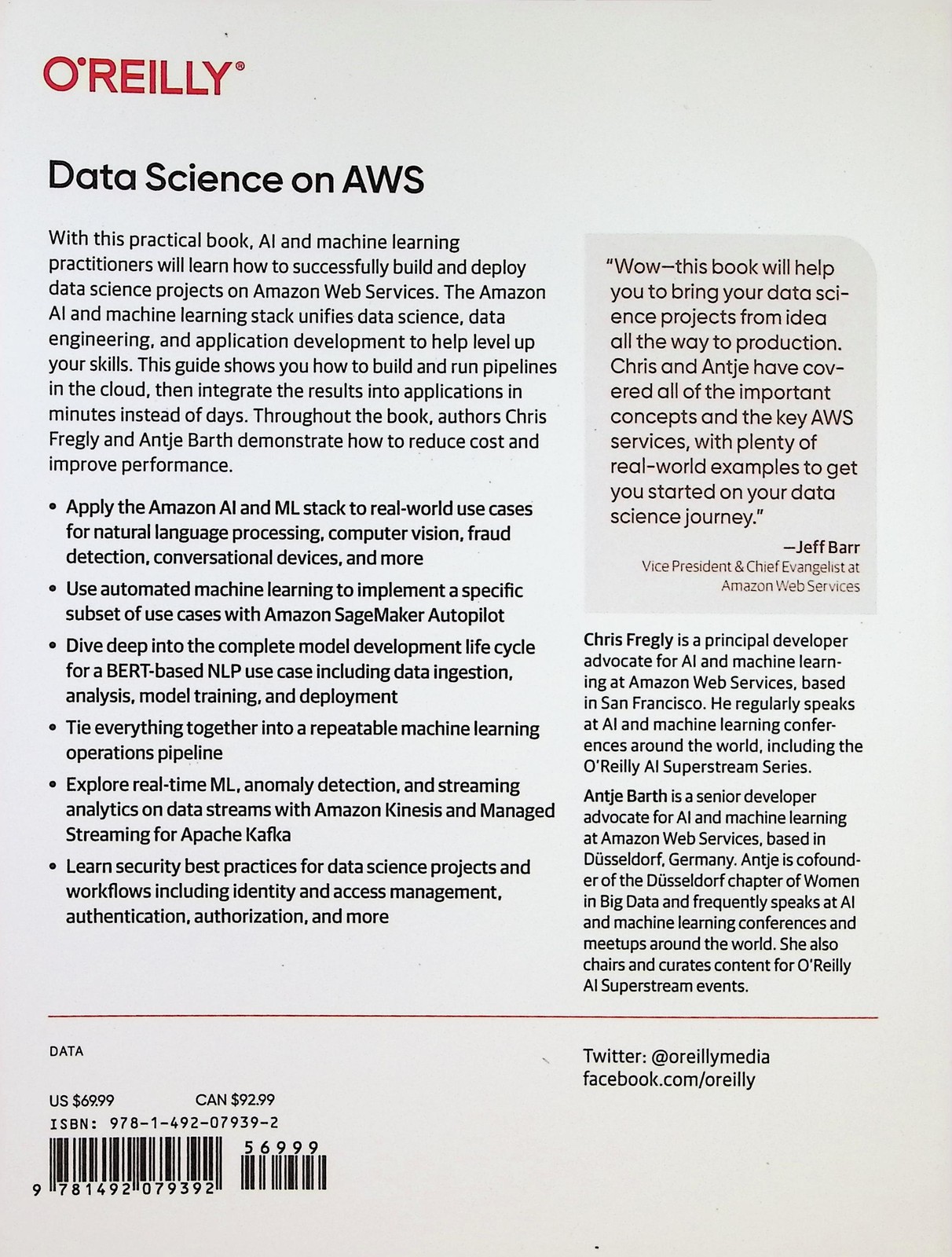Data Science on AWS O’Reilly Implementing End-to-End AI Machine Learning