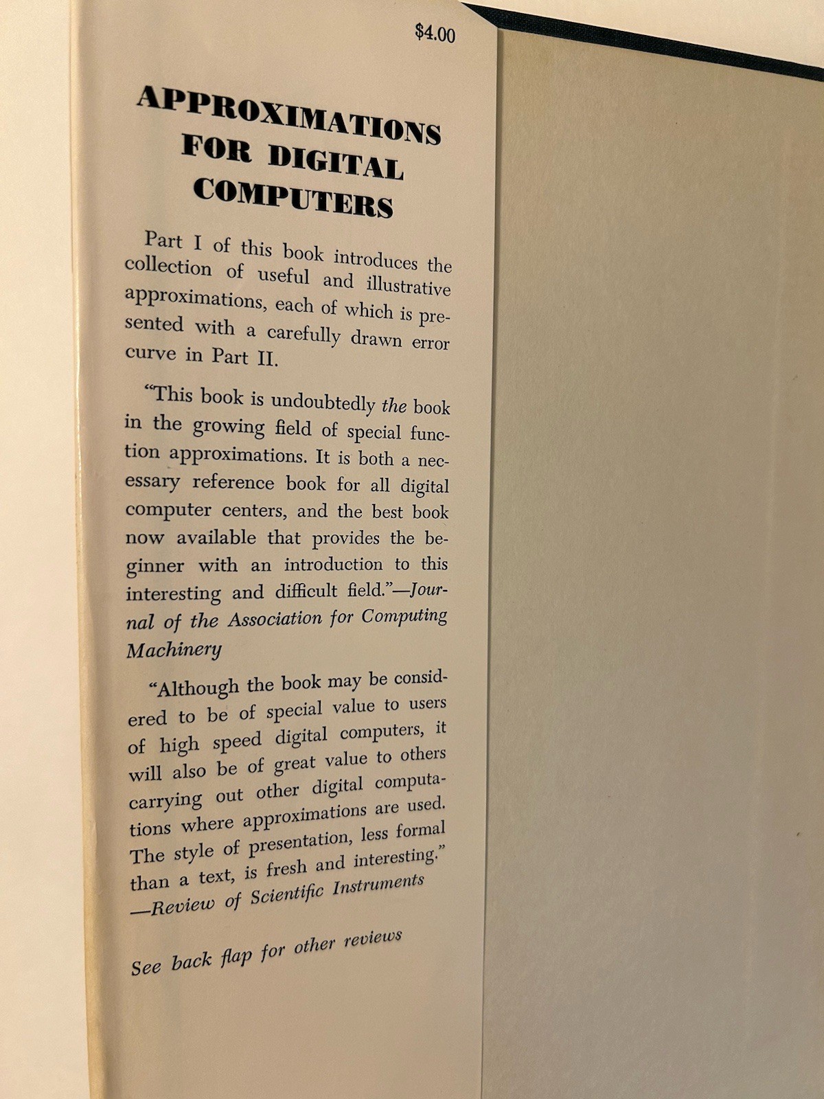 Approximations for Digital Computers by Cecil Hastings (1955, Hardcover)