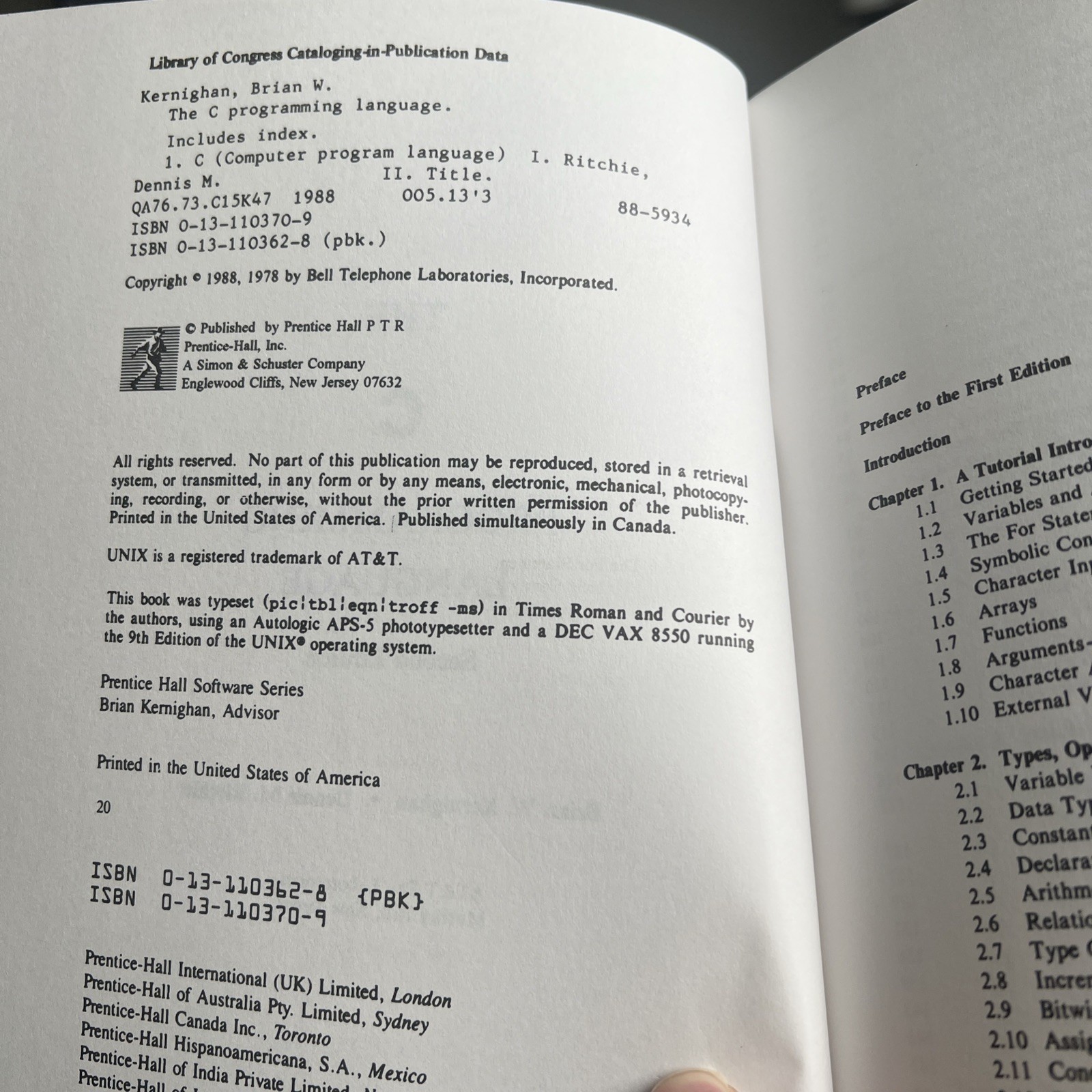 C Programming Language by Brian Kernighan and Dennis Ritchie (1988, Trade Paperb