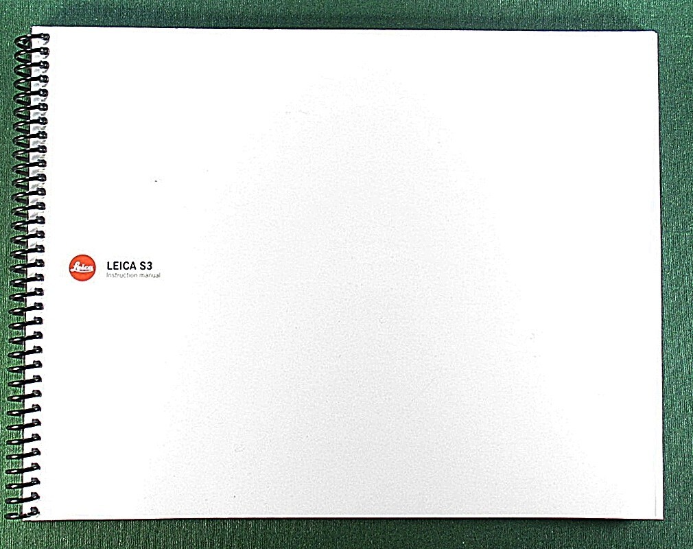 Leica S3 Instruction Manual: 72 Pages & Protective Covers!